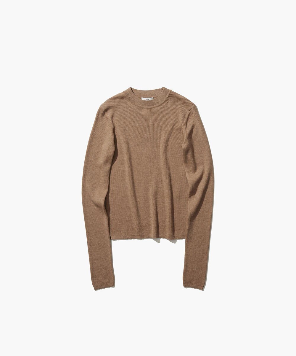 ATON RAMIE WOOL RIB | リブモックネックセーター 