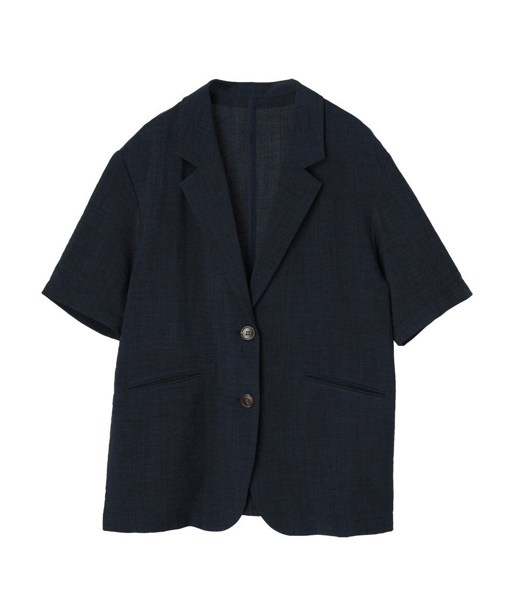 earth music&ecology リネンライク５分袖ジャケット 