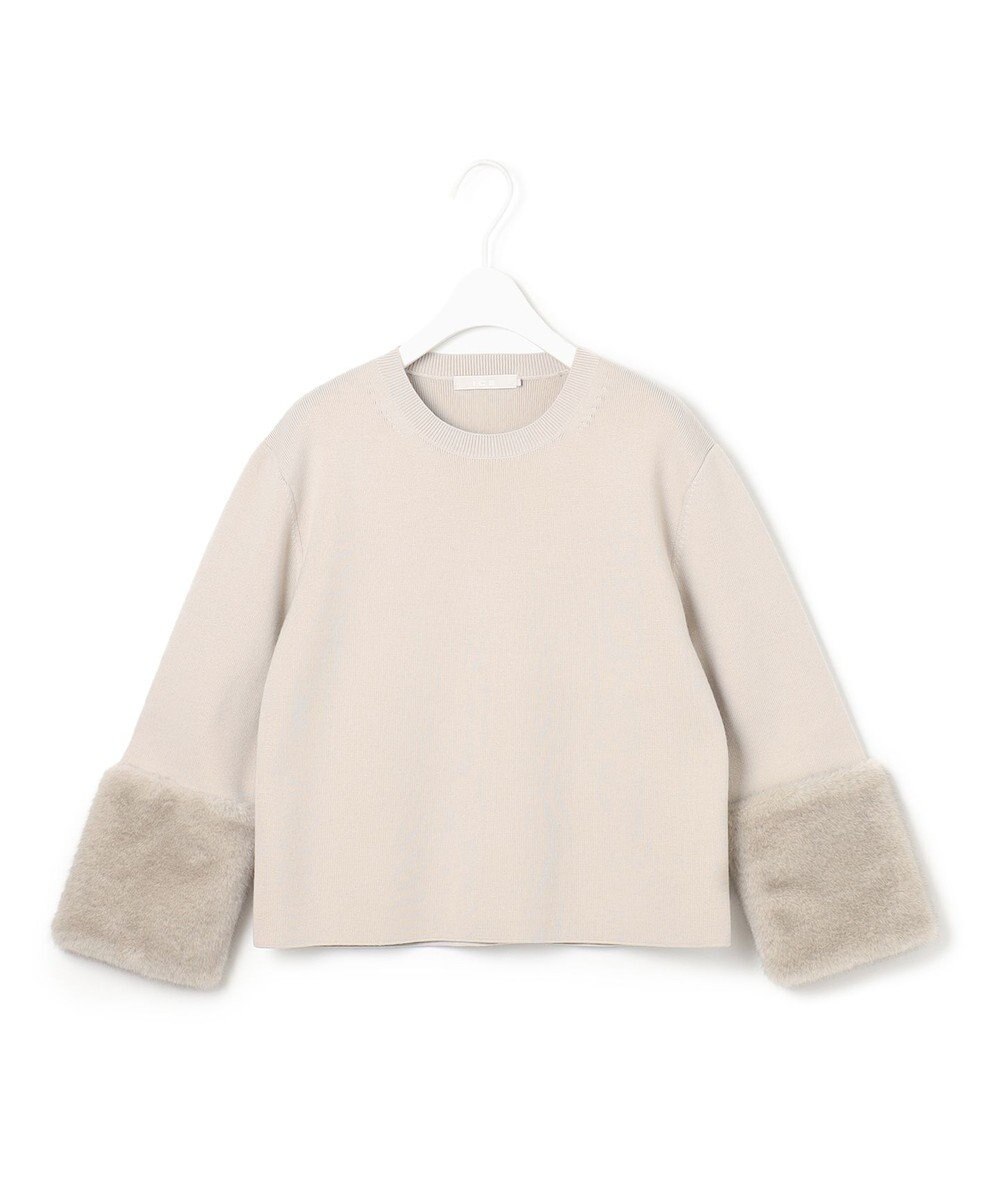 ICB ウールブレンドスムース デザインニット 