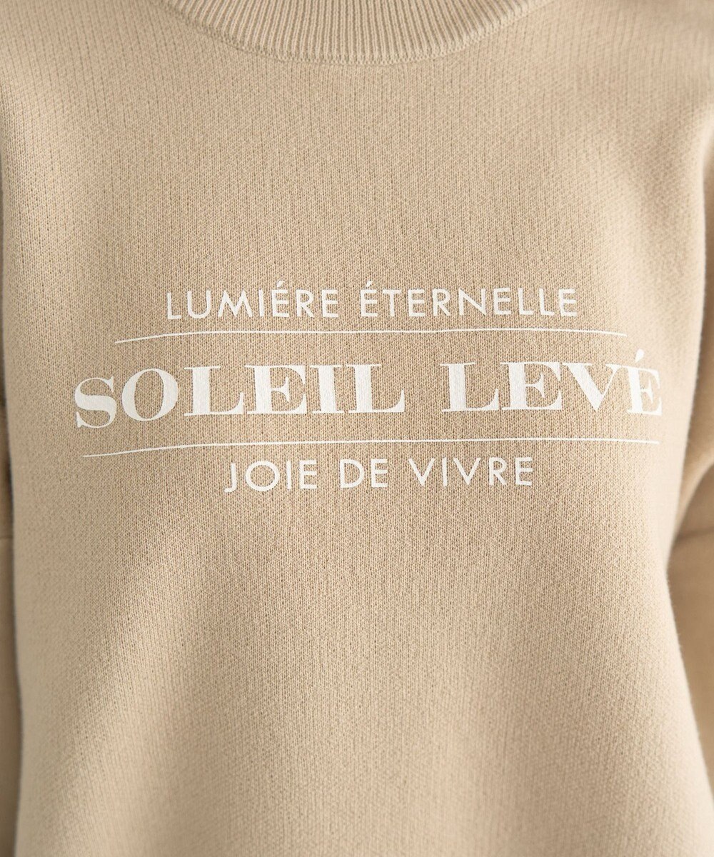 earth music&ecology 【洗濯機洗い可】スウェットライクロゴニットプルオーバー 