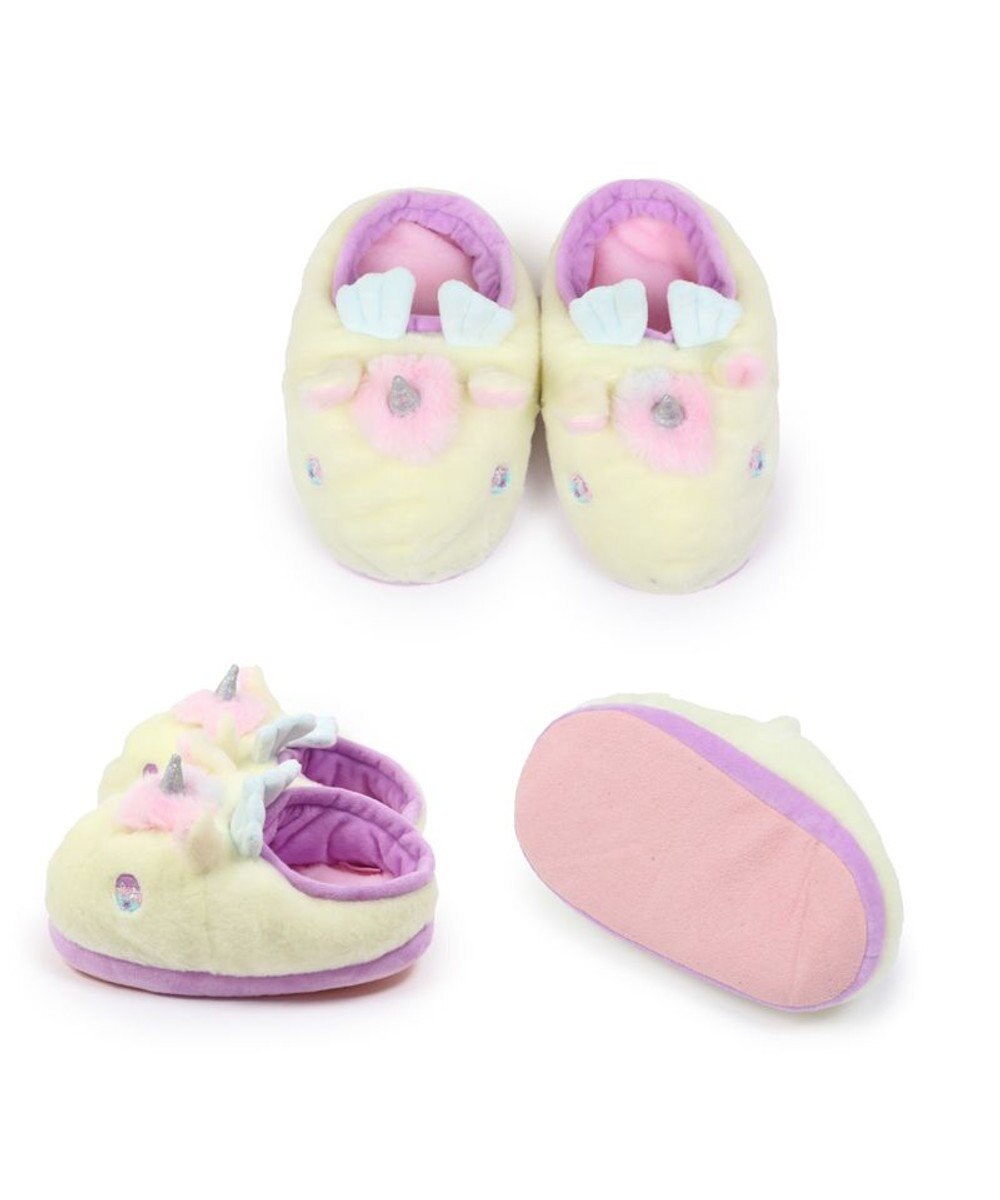Mother garden マザーガーデン ユニコーン ふわふわ キッズスリッパ  《クリーム》 