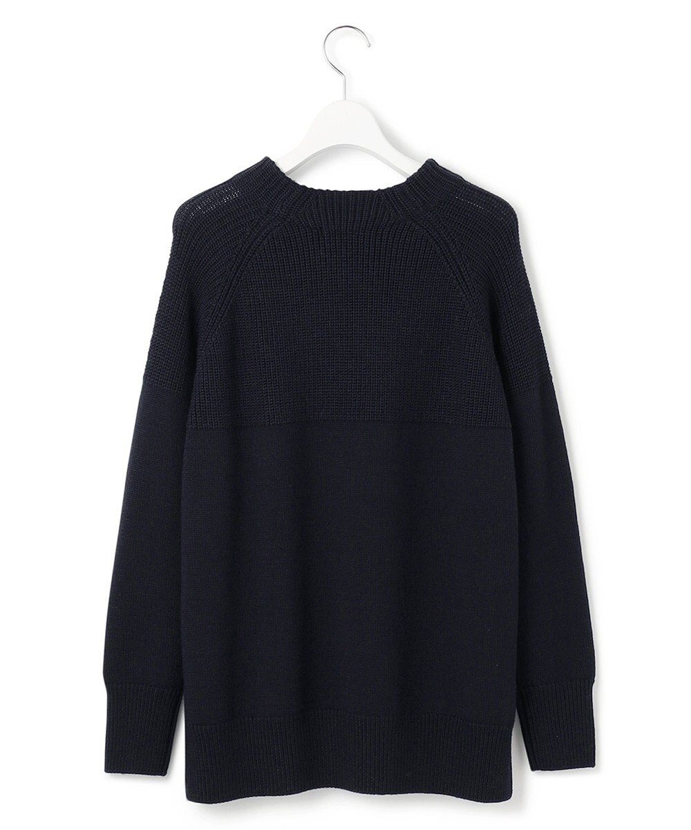 23区 【洗える】ウールコード モックネック 切り替え編み ニット 