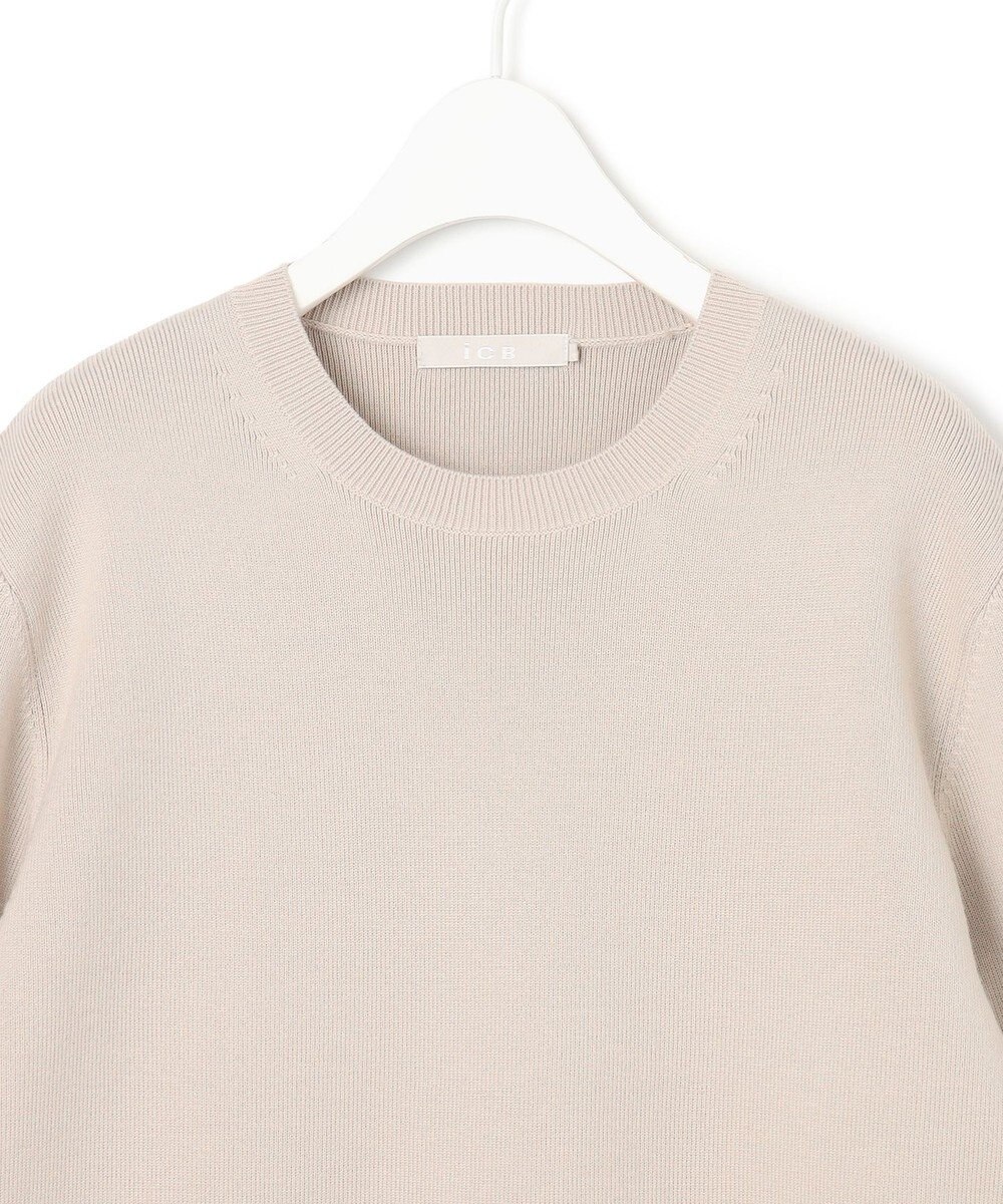 ICB ウールブレンドスムース デザインニット 