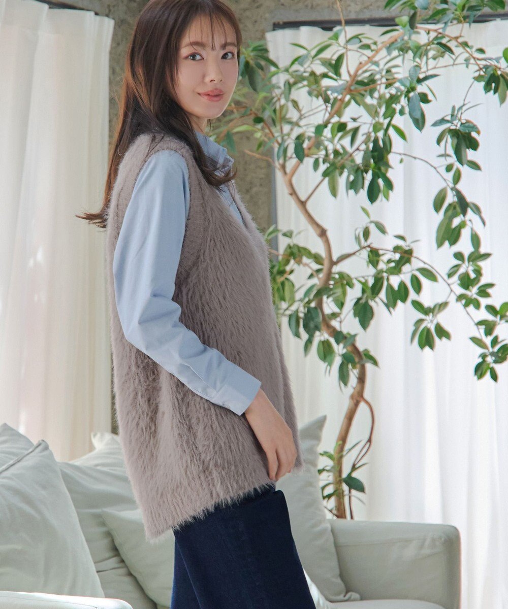 Tiaclasse 【洗える】フェザーニットベスト 