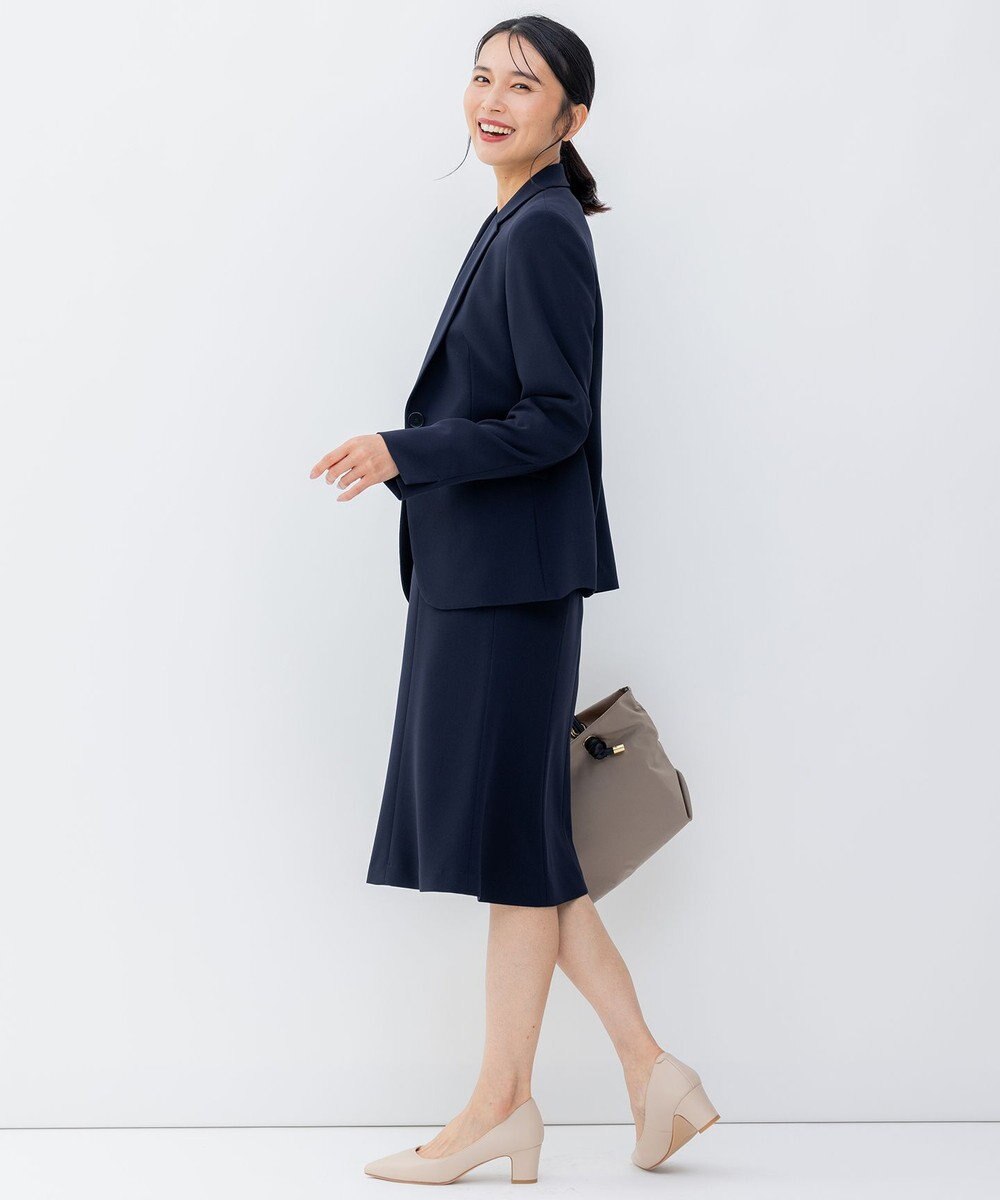 23区 【セットアップ対応/洗える】トリアセダブルジョーゼット テーラード ジャケット 