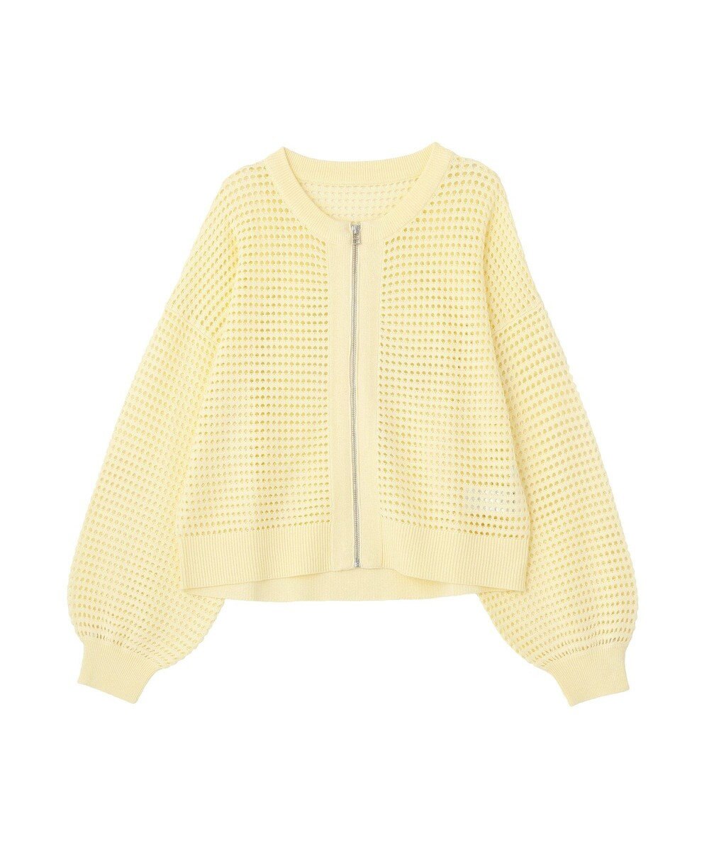 AMERICAN HOLIC 【先行予約】ジップアップメッシュニットカーディガン【WEB限定カラー有り】 