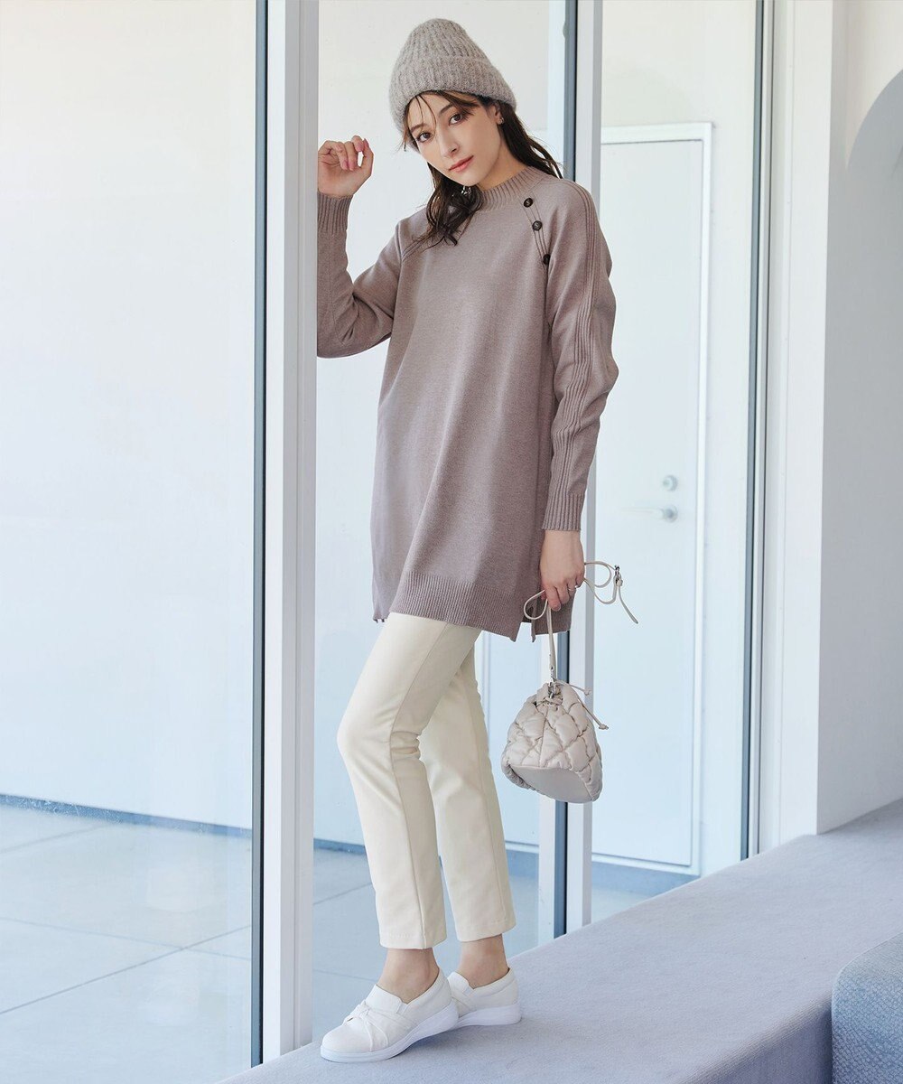 Tiaclasse 【安田美沙子さん着用・選べる2type・新色追加】ボタンニットチュニック 