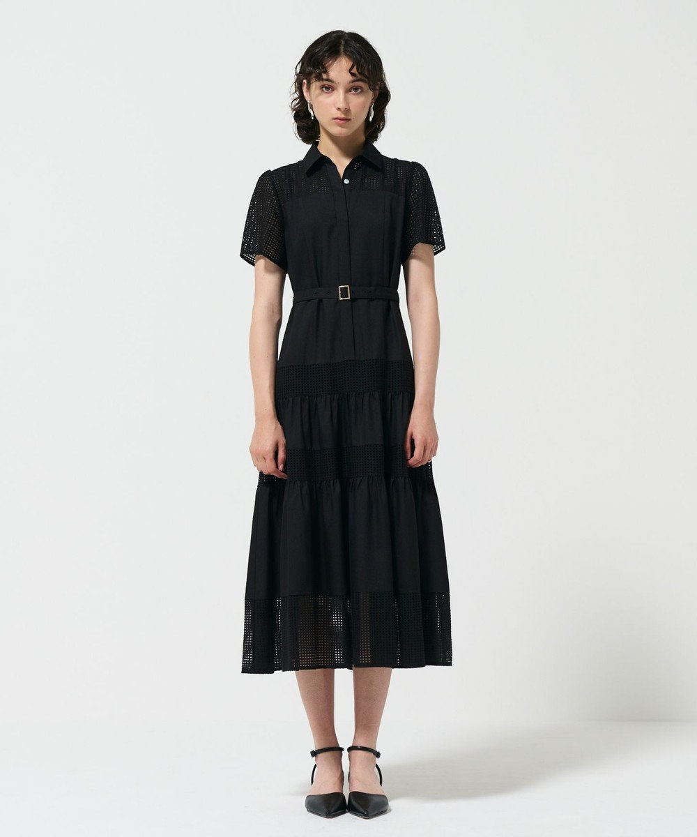 GRACE CONTINENTAL メッシュコンビシャツワンピース 