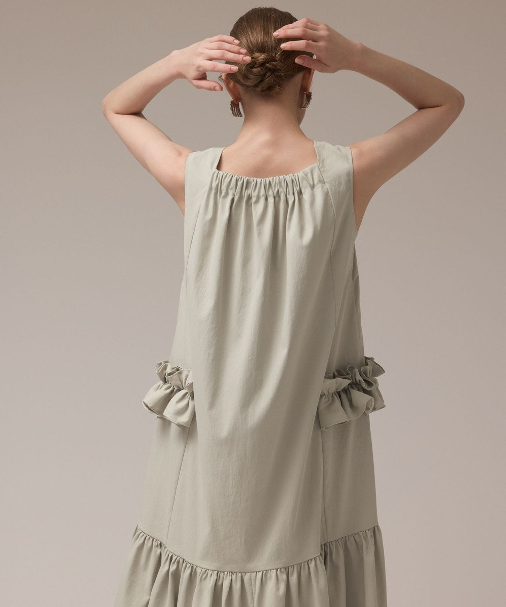 GRACE CONTINENTAL サイドフリルタフタワンピース 