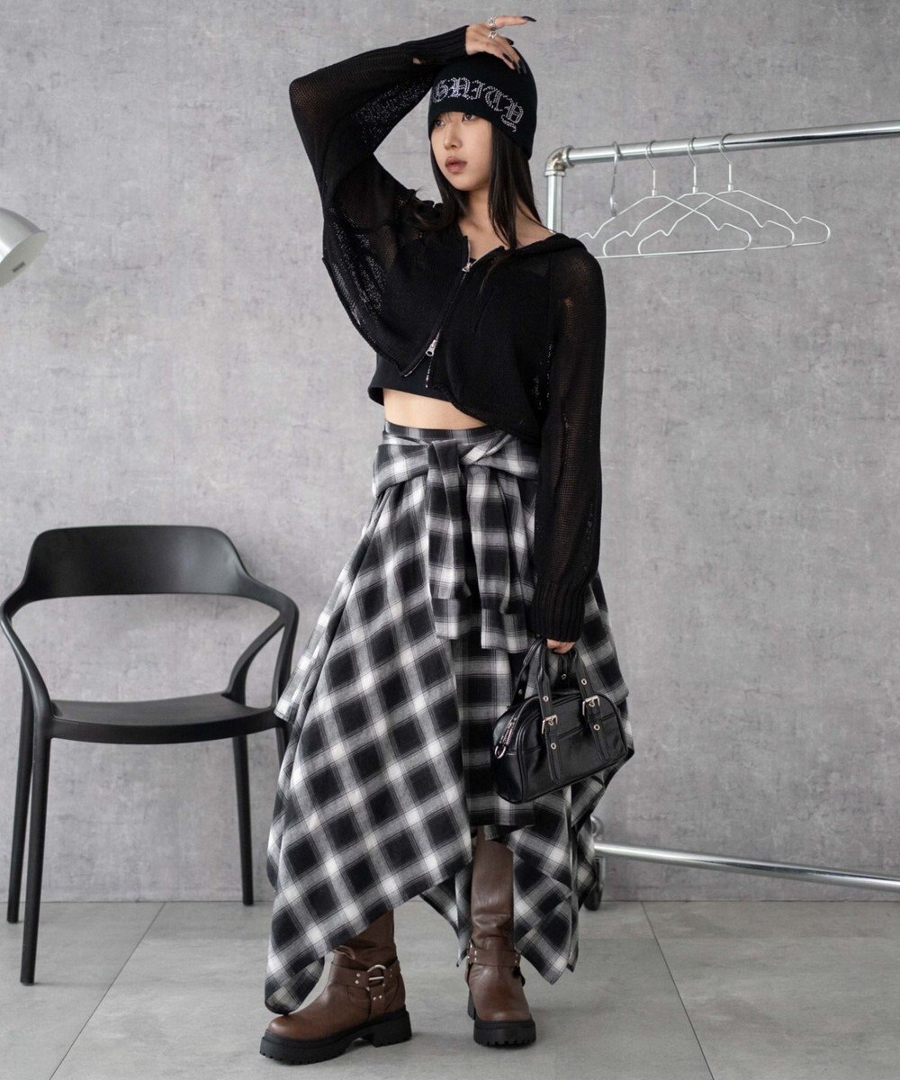 WEGO ダメージメッシュショートパーカー 