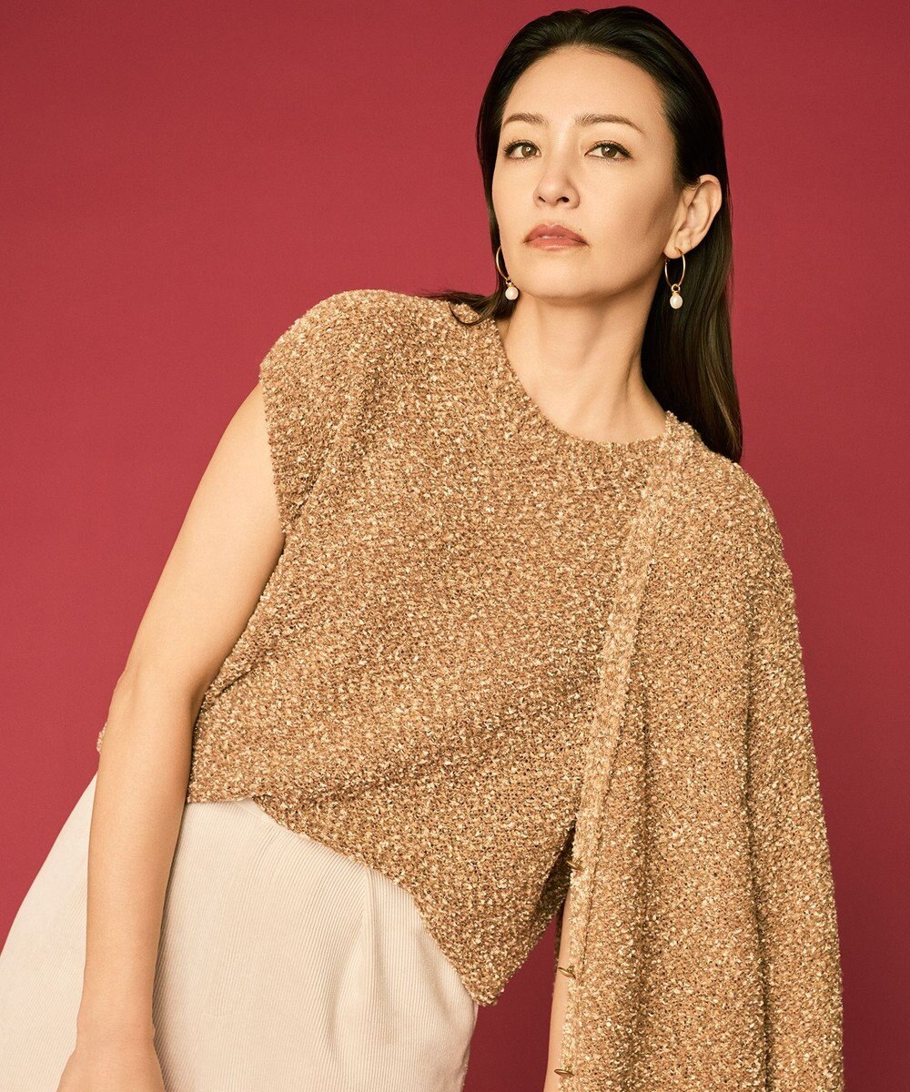 自由区 L 【カタログ掲載】ラメファンシーツイードニット ベスト 