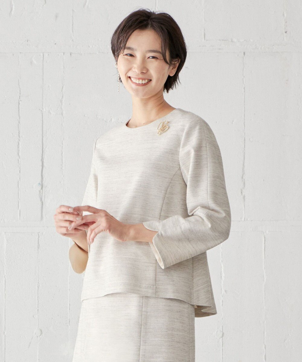 J.PRESS LADIES ライトツイードストレッチ ブラウス 