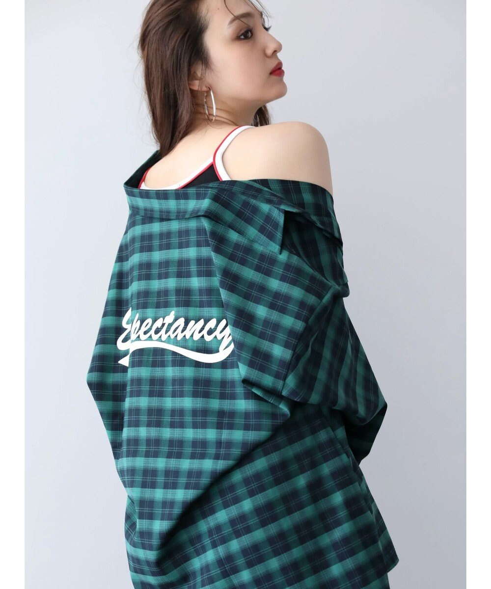 Green Parks ＥＧＯＩＳＴ　チェックロゴシャツチュニック 