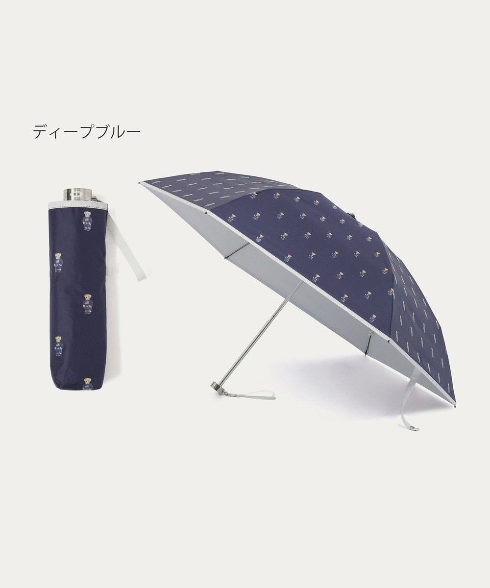 MOONBAT 【 遮光率100％/遮熱/UV/軽量】POLO RALPH LAUREN（ポロ ラルフローレン）晴雨兼用日傘   PORO BEAR ポロベア 裏カラー 折りたたみ傘 