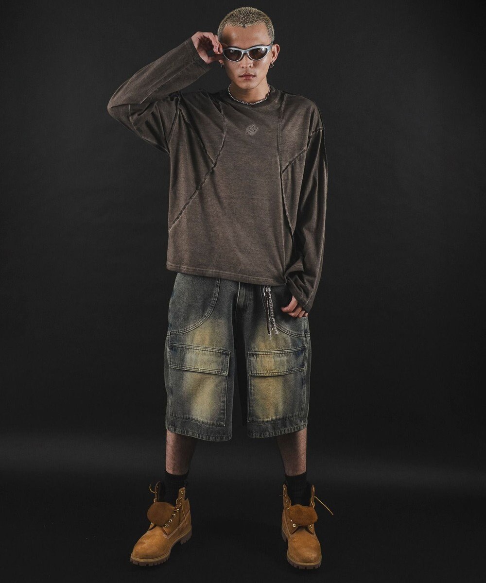 WEGO 【ユニセックス着用ITEM】MA55IVE　コールドダイスウィッチングロゴT（LS） 