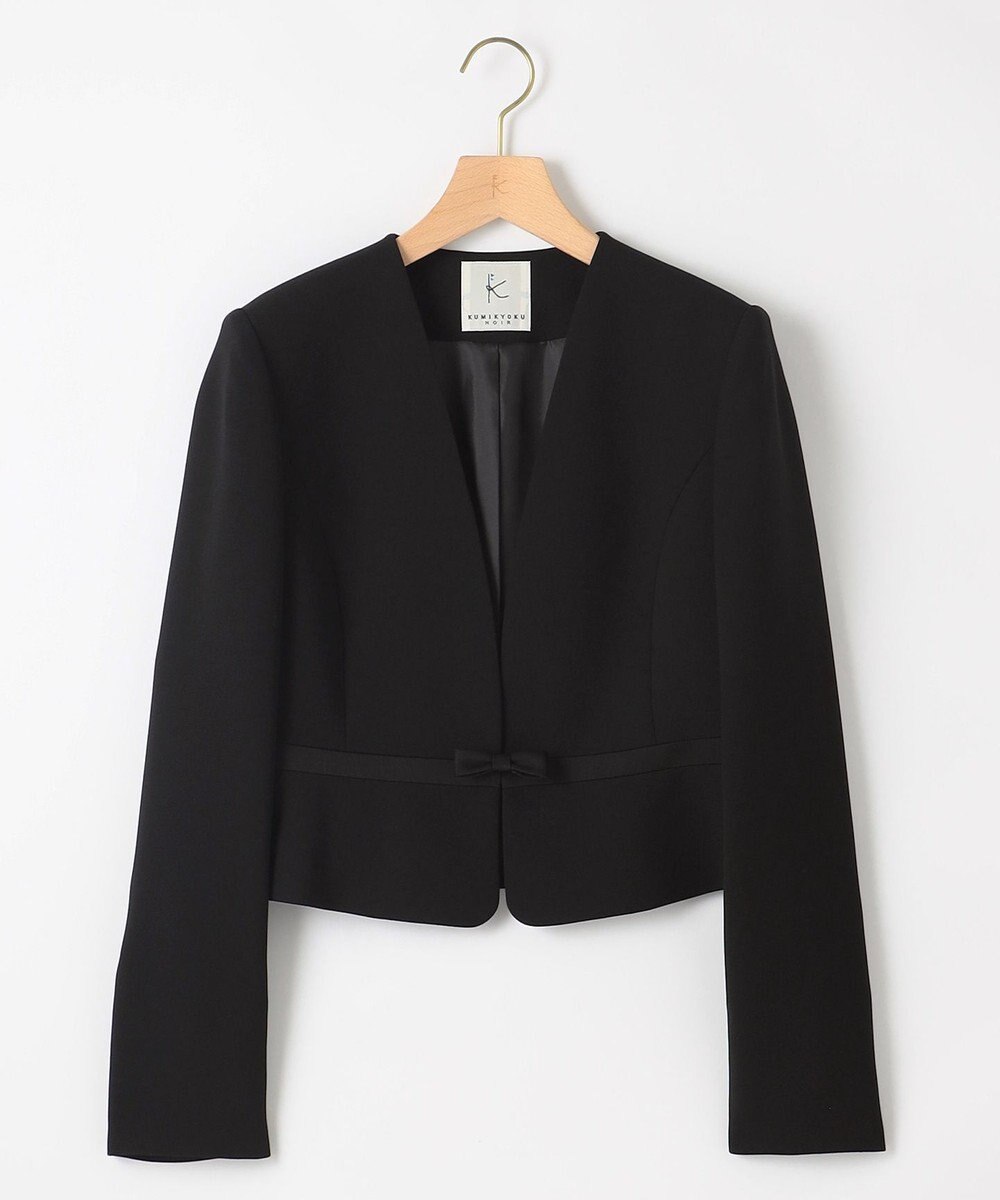 組曲 NOIR 【洗える】ウォッシャブルストレッチバックサテン ジャケット＋ワンピース 