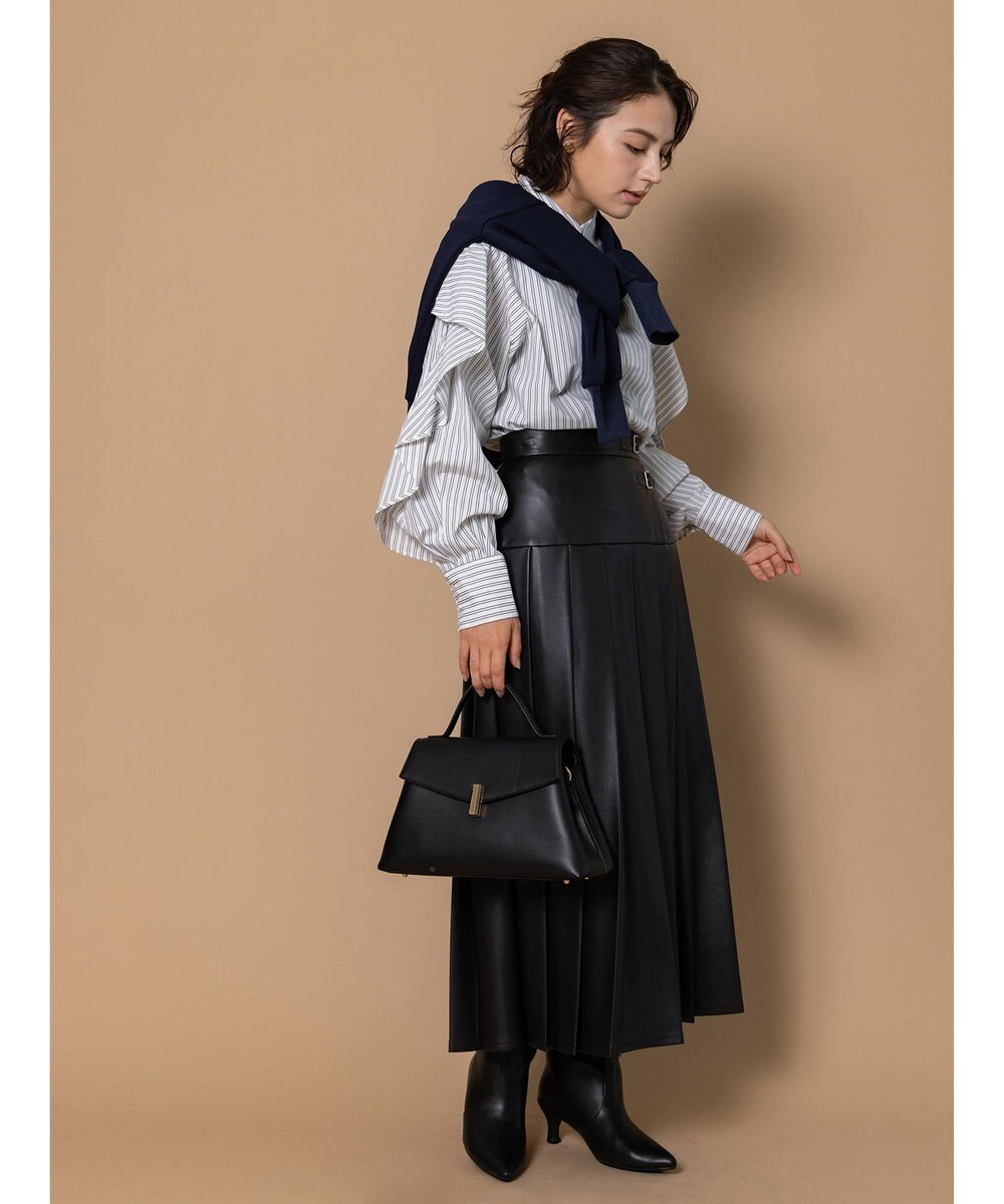 Te chichi 【泉 里香さん着用・Oggi.jp10/23掲載】レザータックプリーツスカート 