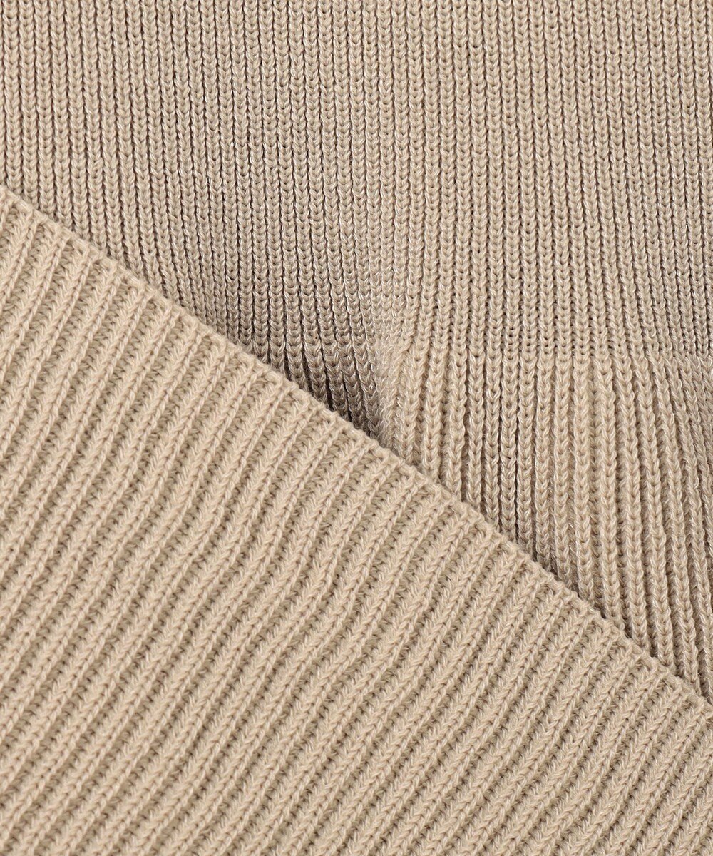 自由区 L 【洗える】ドライコットンハイゲージペプラム ニット 