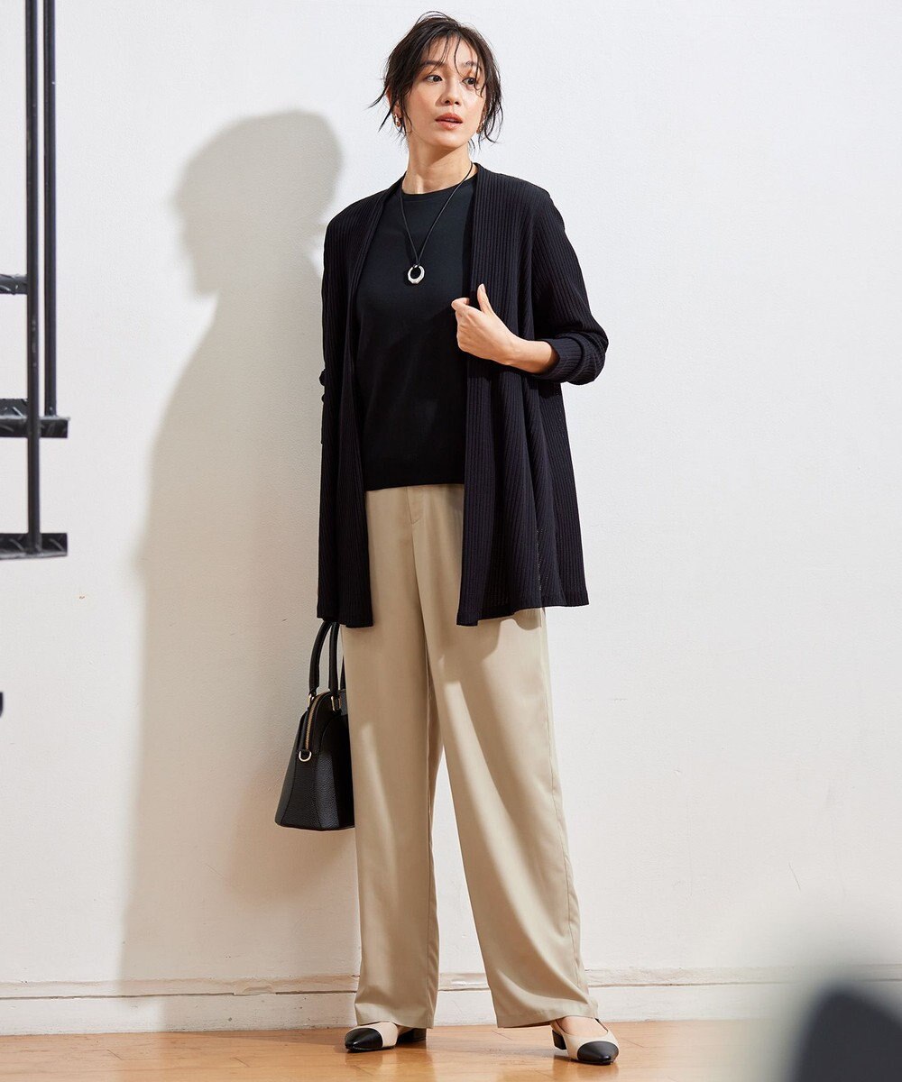 自由区 S 【カタログ掲載・洗える】フルダルスパンマイクロピーチワイドストレート パンツ 