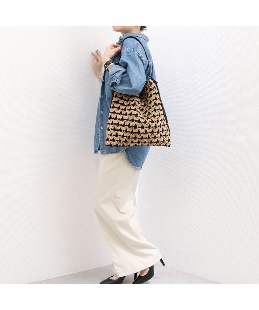 UNBILLION カシュカシュ cachecache / 配色編みワンハンドルトート カゴバッグ 