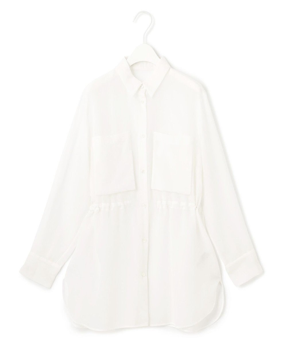 ICB L 【洗える】 PlaXシアーオーガンジー シャツ 