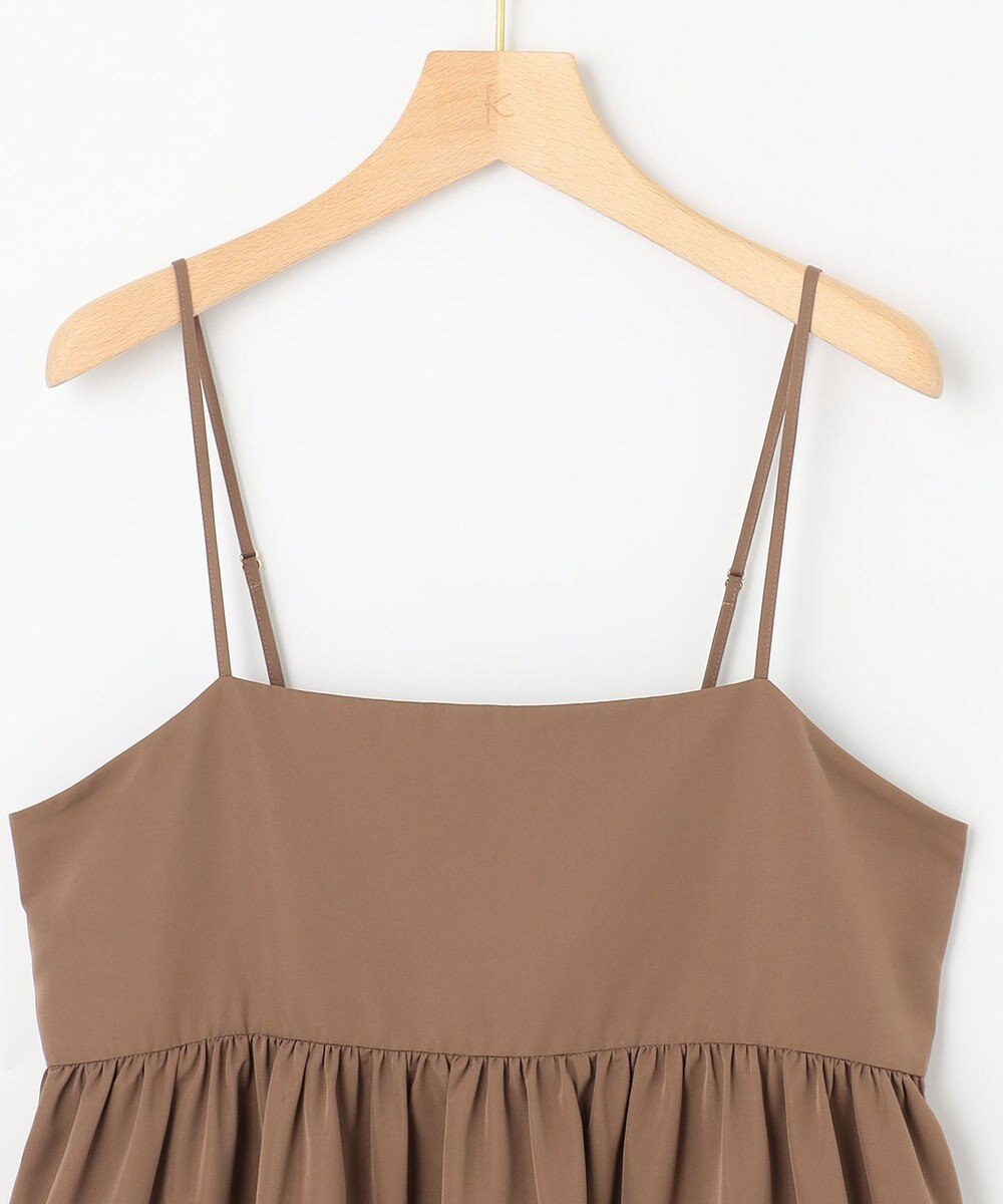 組曲 S 【洗える】タフタギャザーキャミソールワンピース 