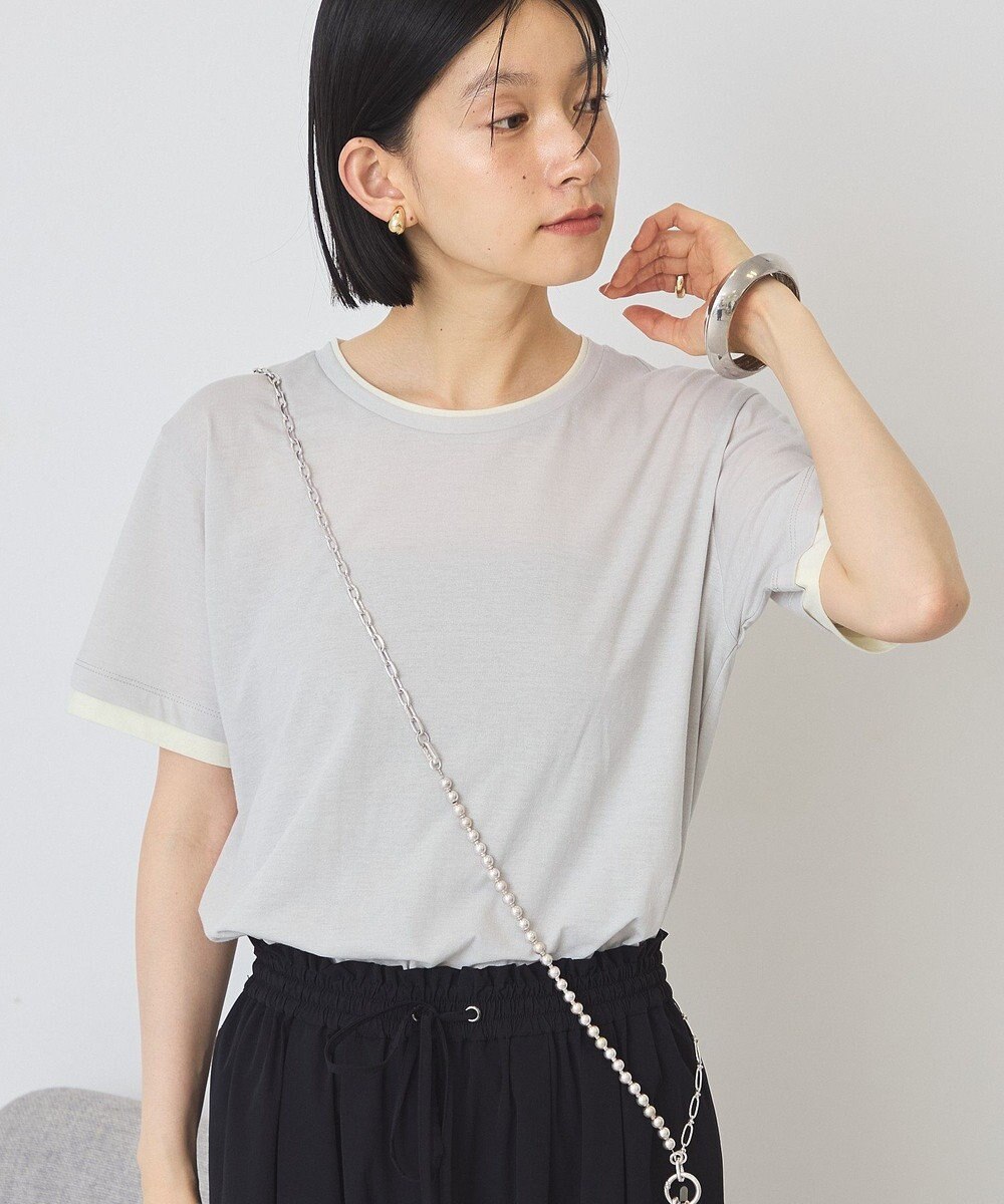 AMERICAN HOLIC 配色レイヤード風シアーＴシャツ 