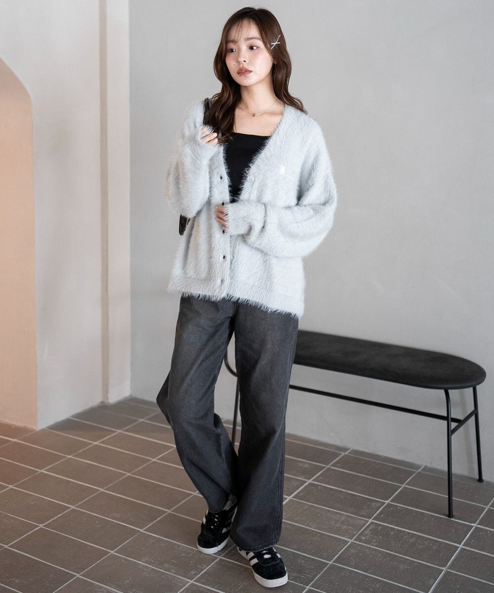 WEGO 【25年秋冬新作/WEB限定】別注USPOLOシャギーニットカーデ 