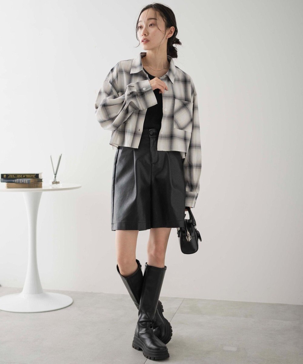 WEGO オンブレチェックショートシャツ 