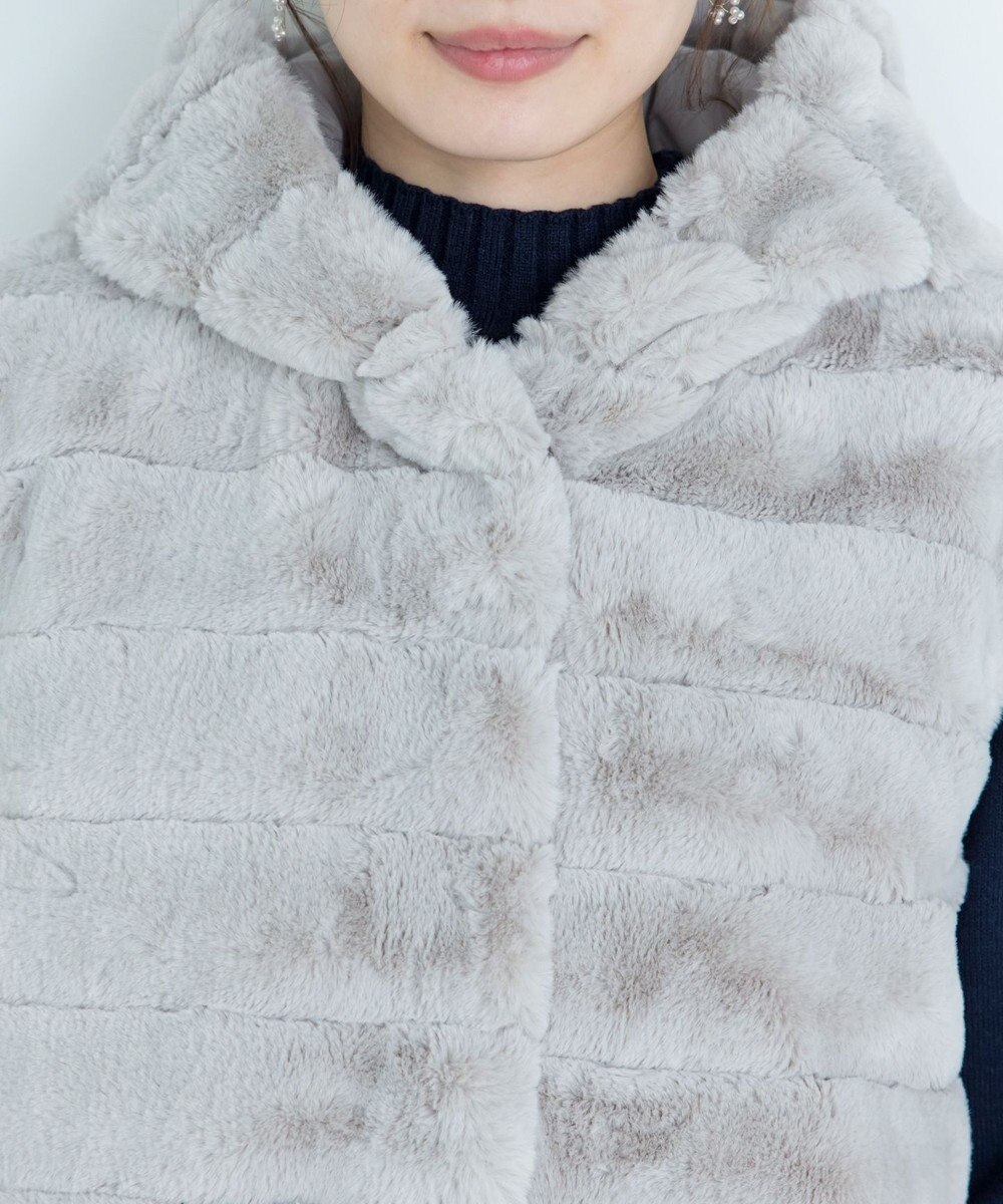 Tiaclasse 【2WAY】着回し自由のリバーシブルキルトフェイクファーベスト 