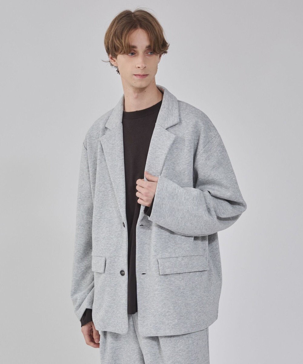 WEGO 【ユニセックス着用ITEM/MLサイズ展開】ボンディングスウェットテーラードジャケット 