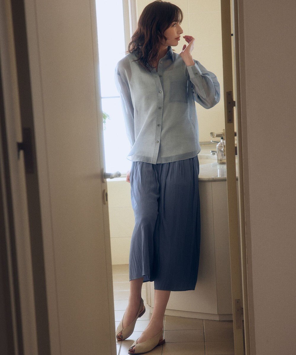 組曲 エアリーボイルシアー シャツ 