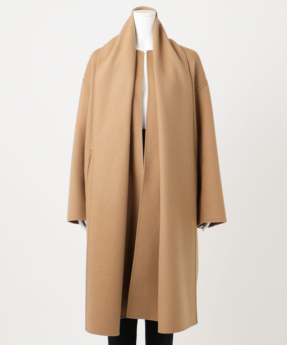 23区 L 【エステータ】ウールリバー ストールデザイン コート 