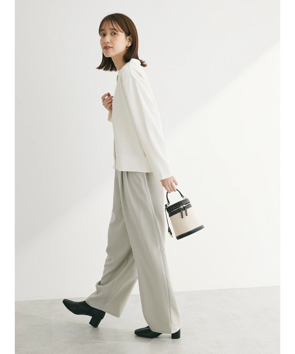 Green Parks カットジョーゼットドットボタンカーディガン 