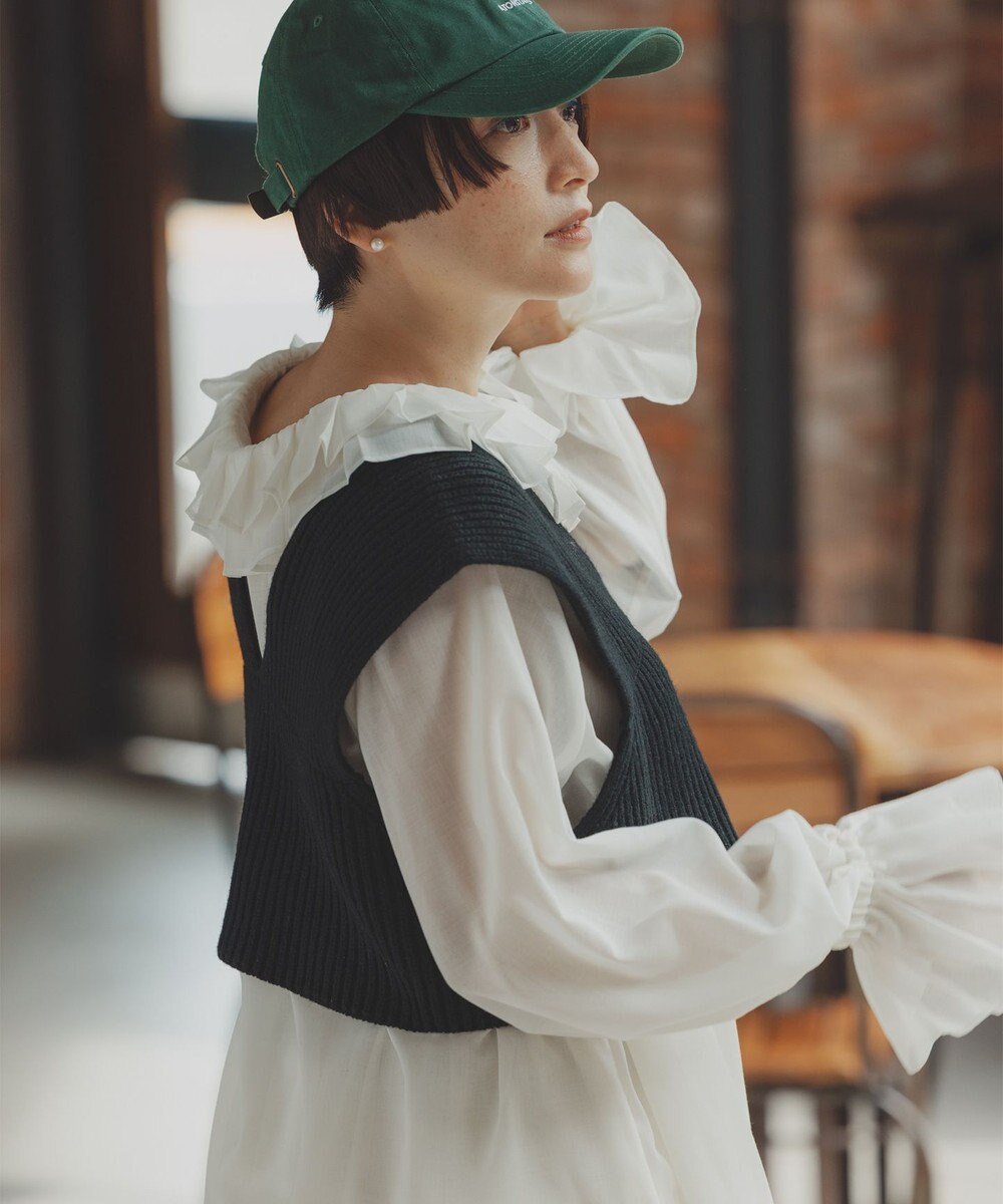 #Newans 【前後着用可能】【高山都さんコラボ】ビッグカラー２WAYブラウス 