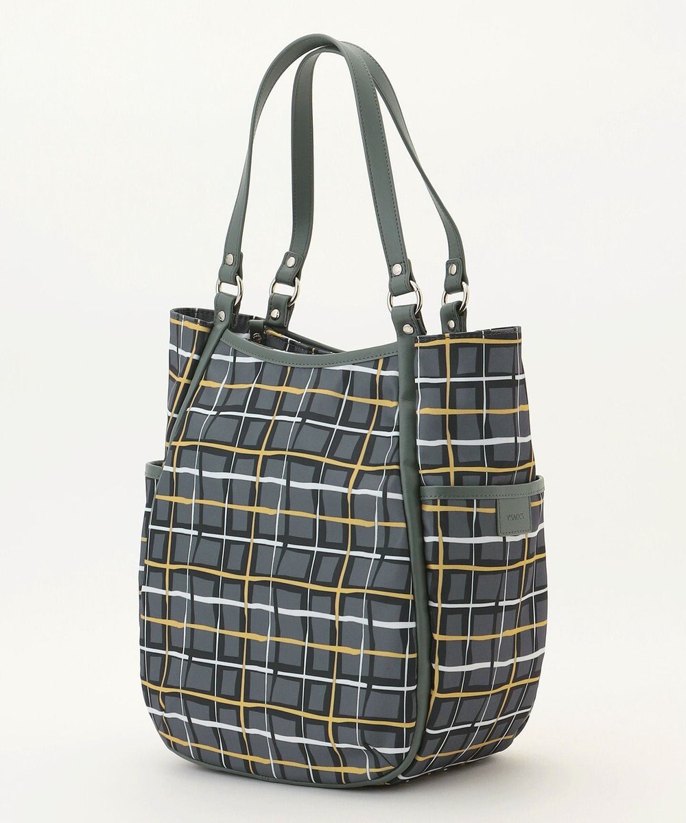 Y'SACCS ドローイングチェックトートバッグ 