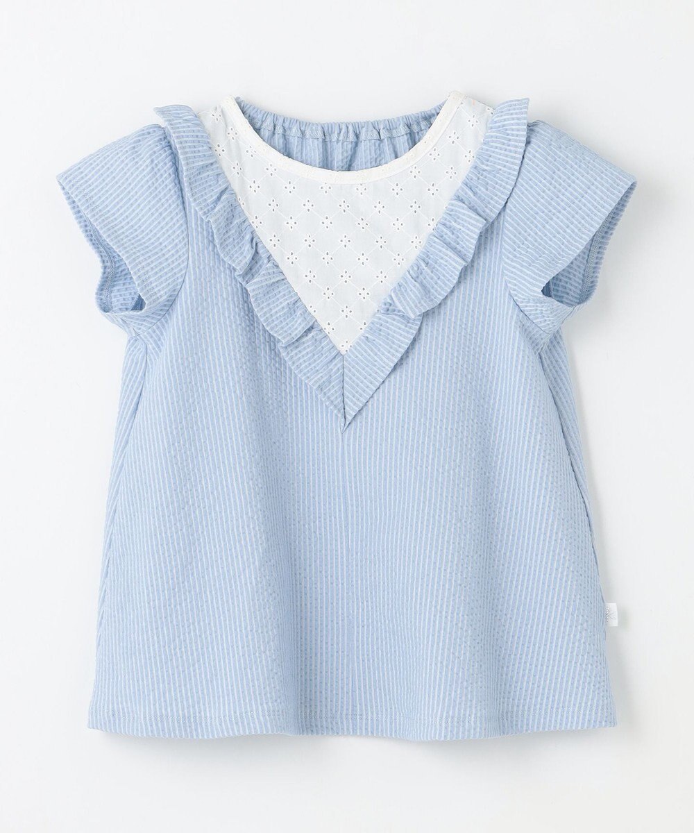 組曲 KIDS 【150-160㎝】サッカーストライプ ブラウス 