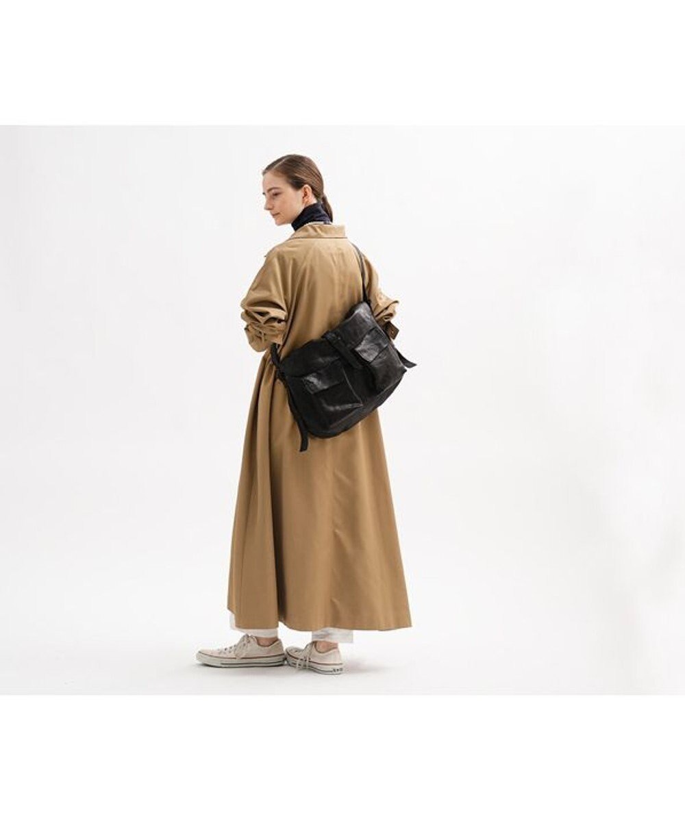 genten ゴートシュリンク かぶせ付ショルダーバッグ 