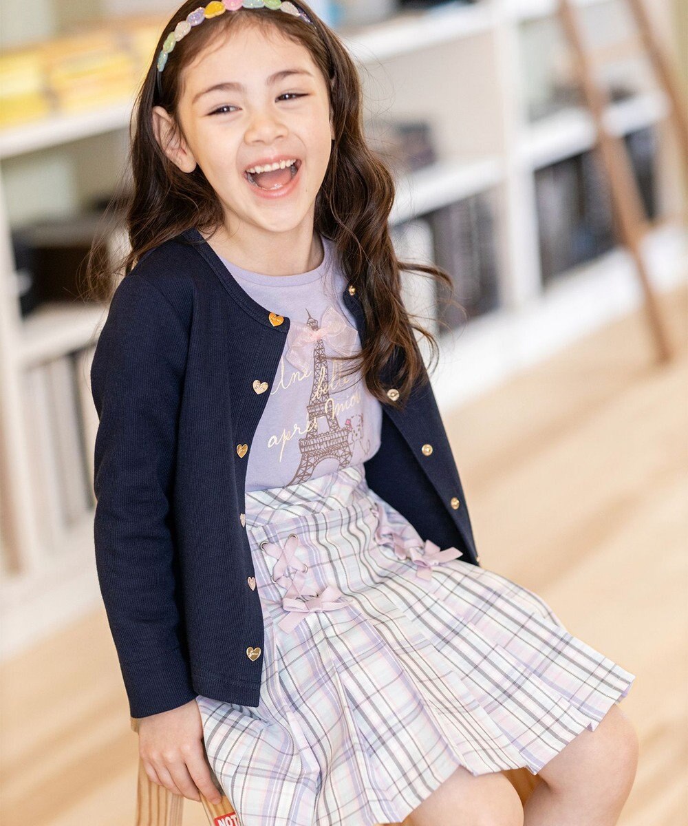 ANY KIDS スナップボタン フレンチ カーディガン 