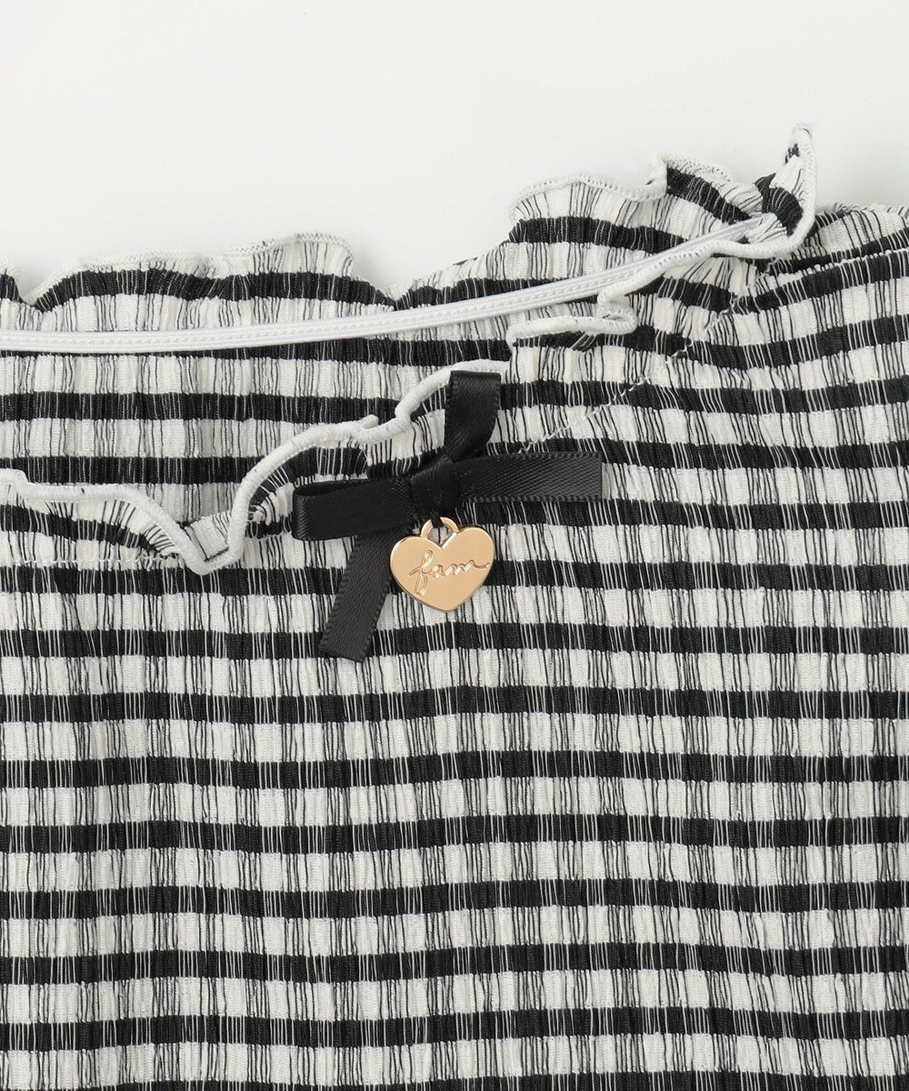 ANY KIDS シアー ギンガム 七分袖 Tシャツ 