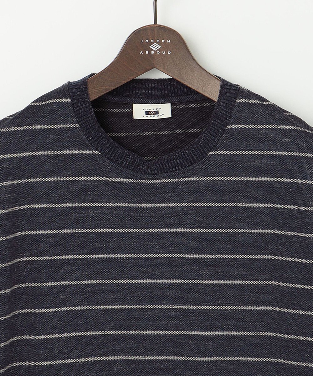 JOSEPH ABBOUD 【清涼感/吸水速乾】リネンハニカムボーダーＴシャツ 