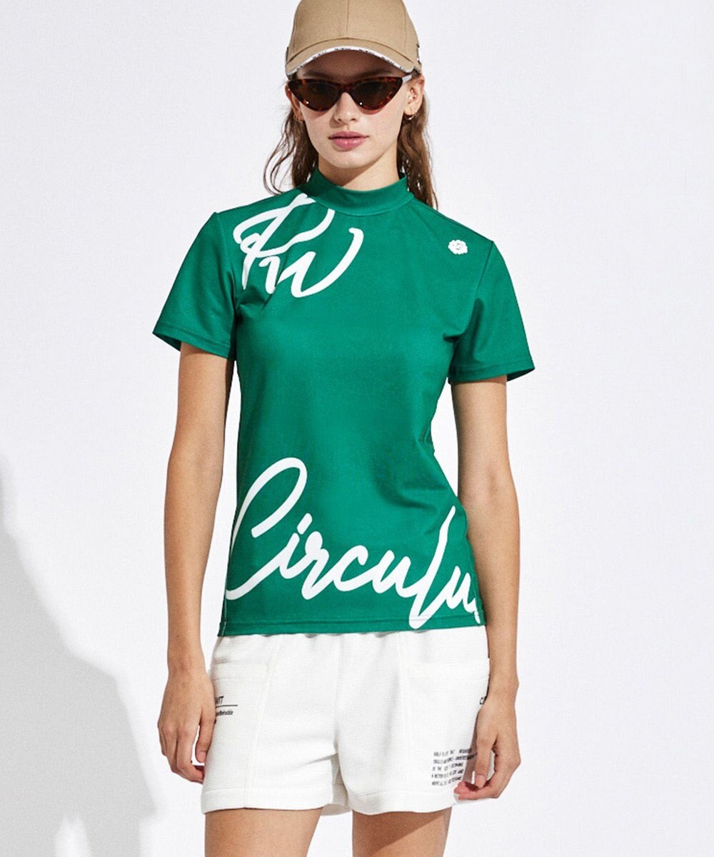 PW CIRCULUS 【吸水速乾 / 伸縮性抜群】【WOMEN】筆記体ロゴ COOLベンチレーションモック T 