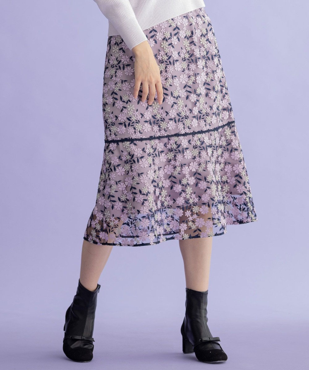 TOCCA 【WEB限定】【TOCCA LAVENDER】Flower Bouquet  Embroidery Skirt スカート ライラック系7