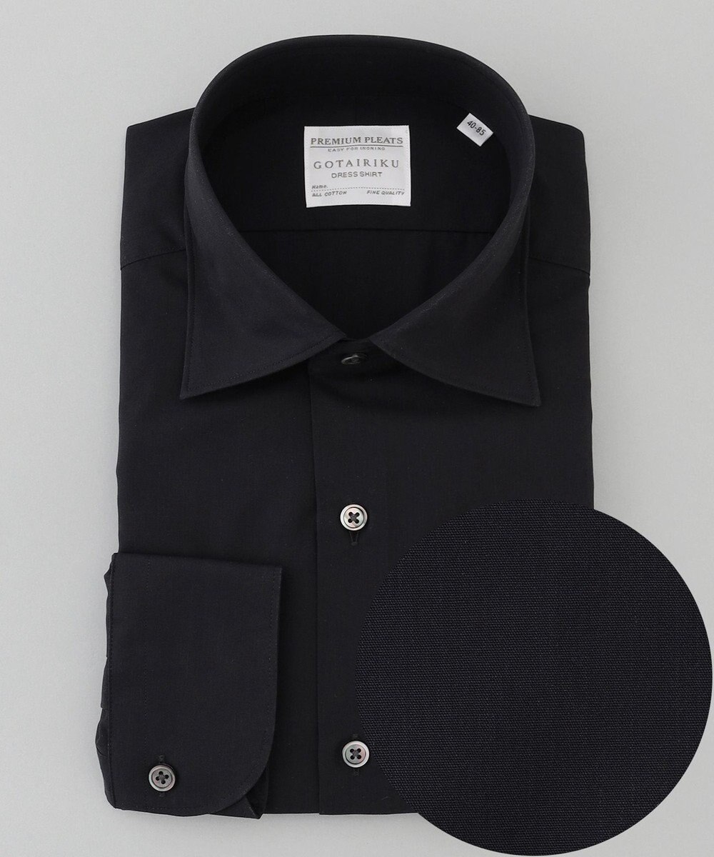 GOTAIRIKU 【形態安定】PREMIUMPLEATS_セミワイドカラー 通年ドレスシャツ（カラー ストライプ） 