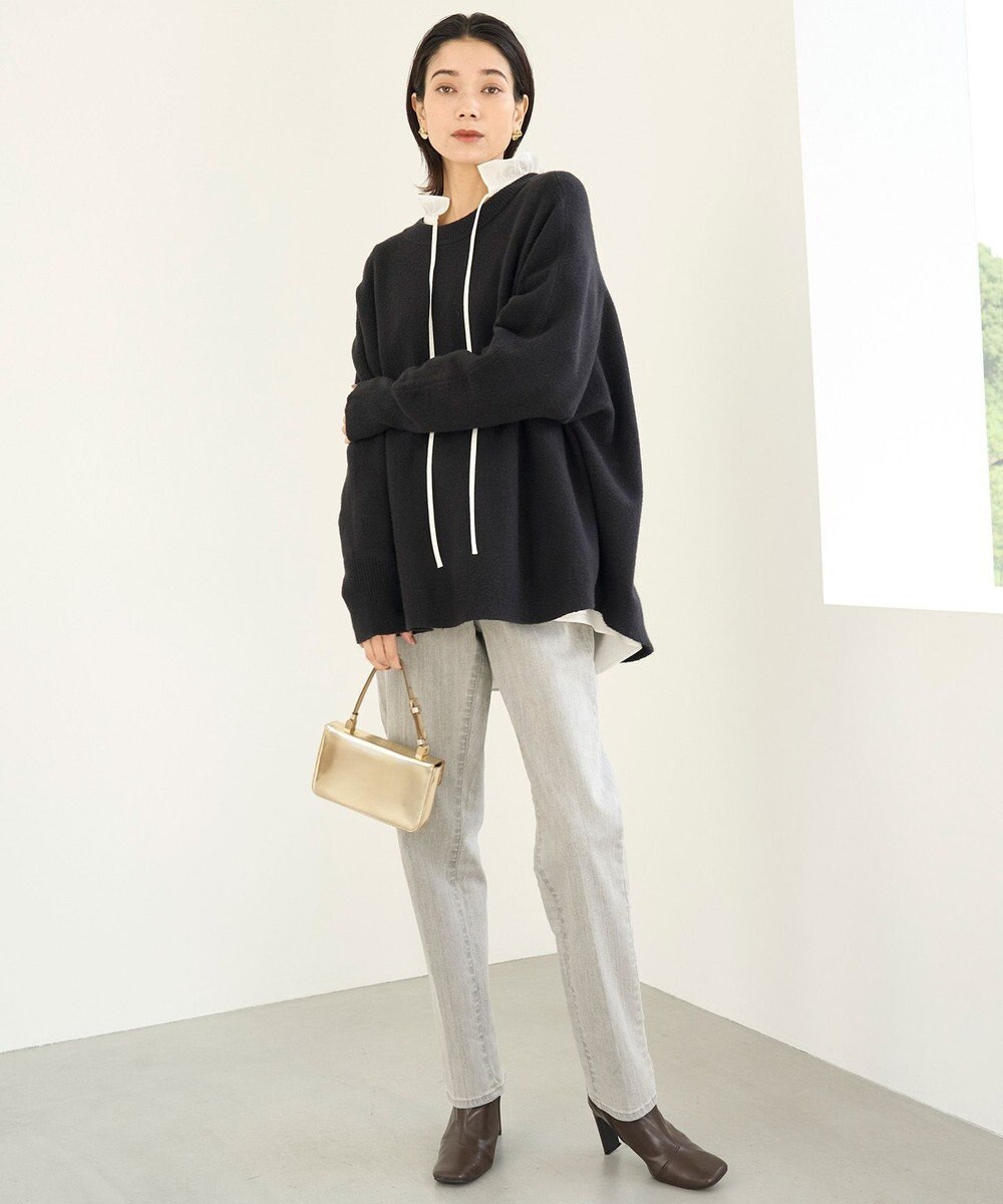 UNFILO ギャザーオーバーブラウス 