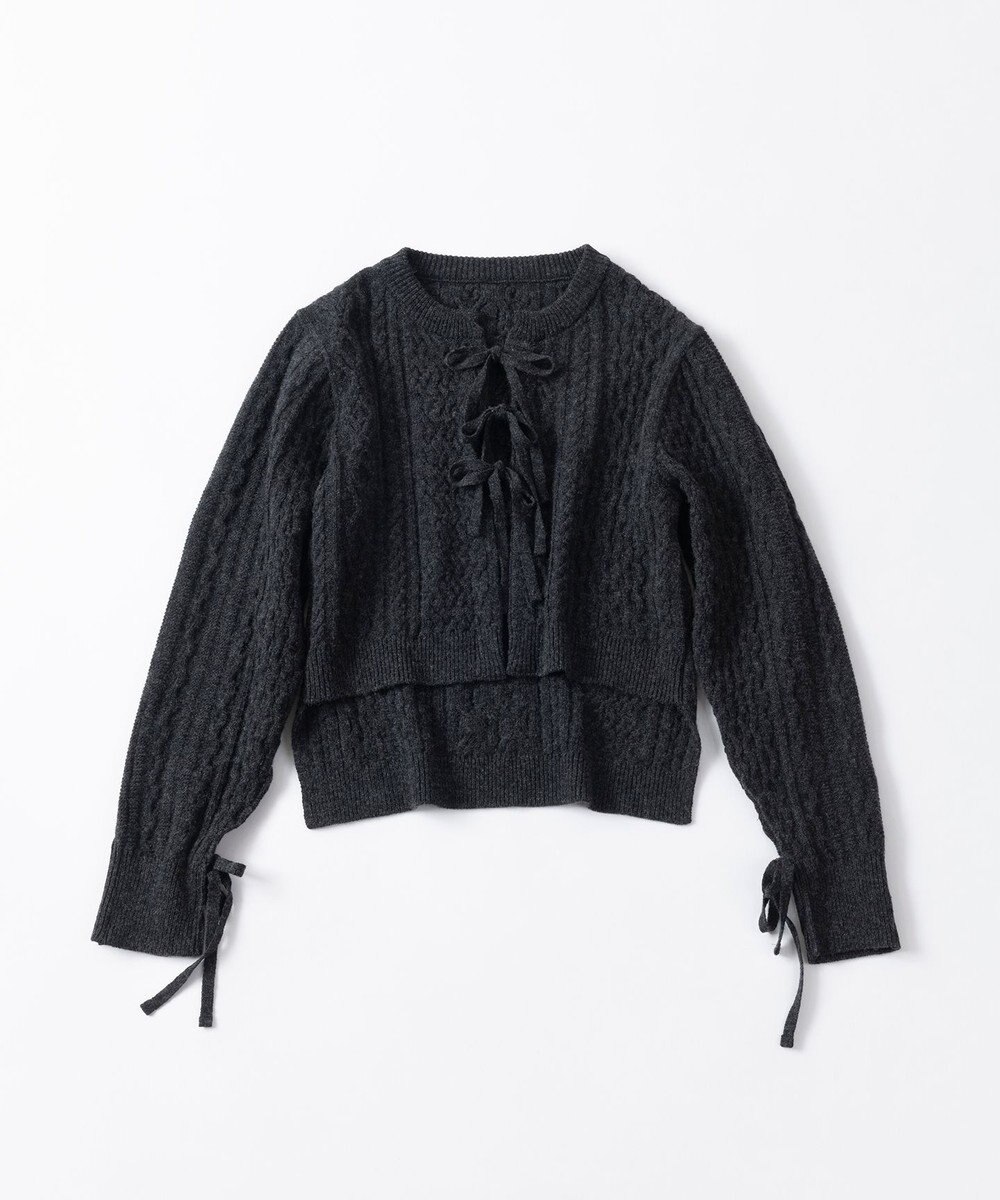 TRICOTE ケーブルニットトップス 