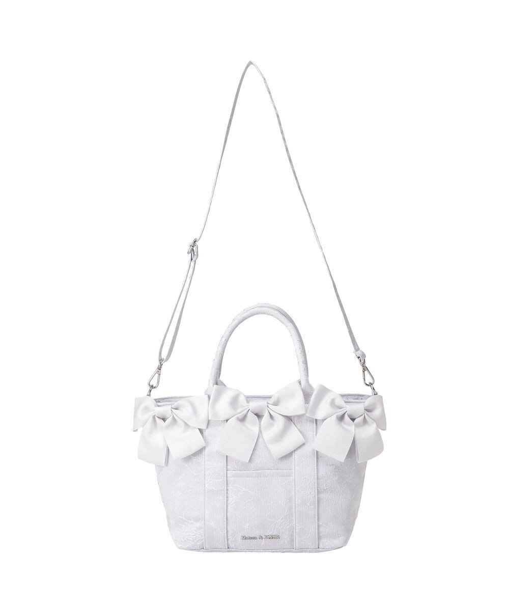 Maison de FLEUR ブルーマニアボリュームリボン２ＷａｙトートＭバッグ 