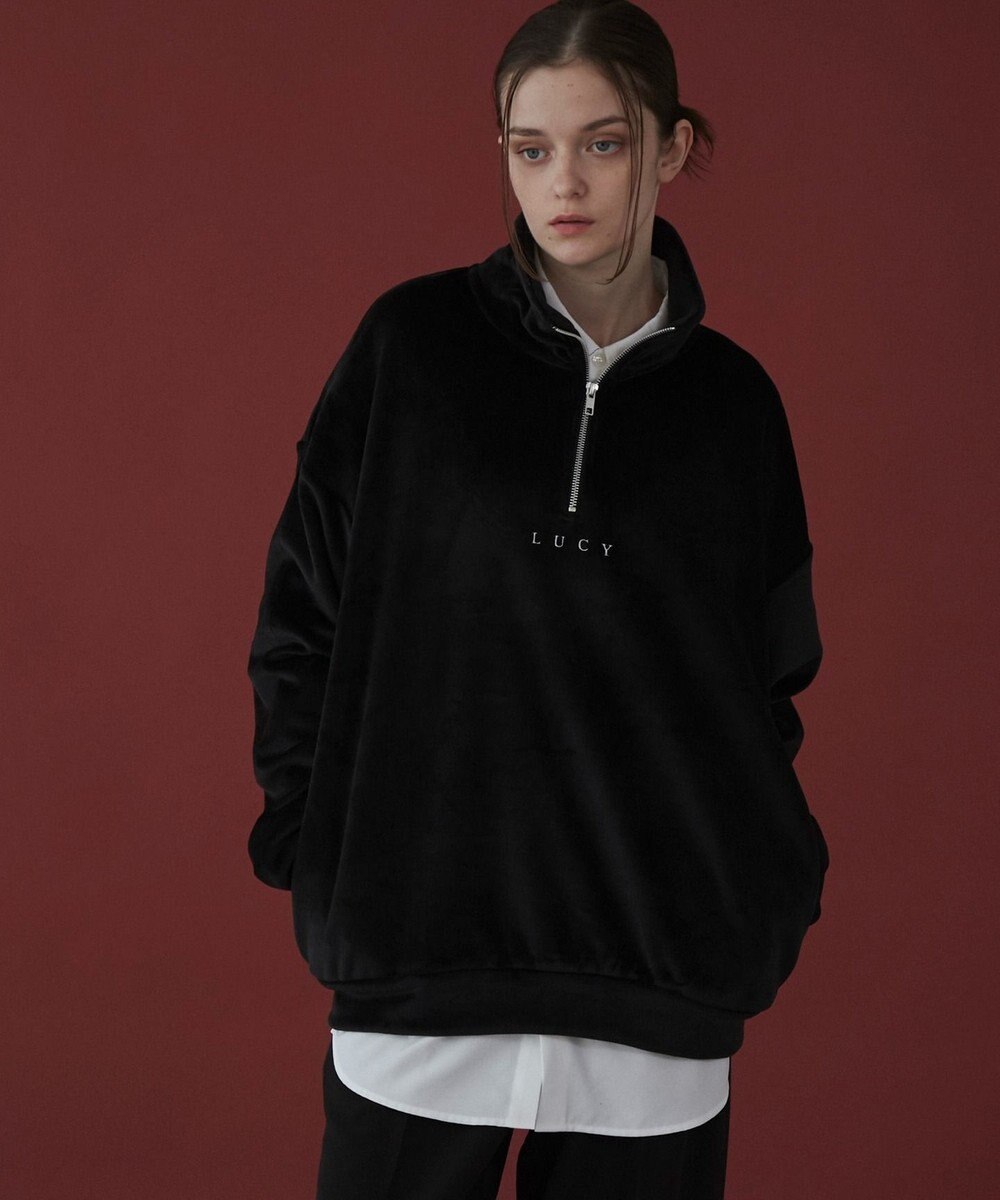 WEGO 【ユニセックス着用ITEM】マイクロシャギーワンポイントハーフZIPプルオーバー 