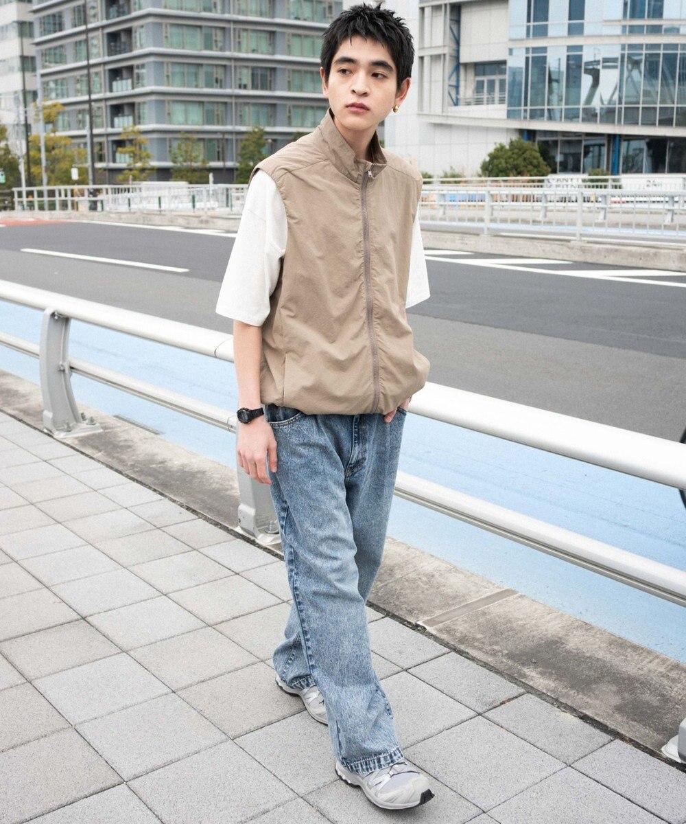 WEGO 【ユニセックス着用ITEM/SMLサイズ展開】ルーズテーパードデニムパンツ 