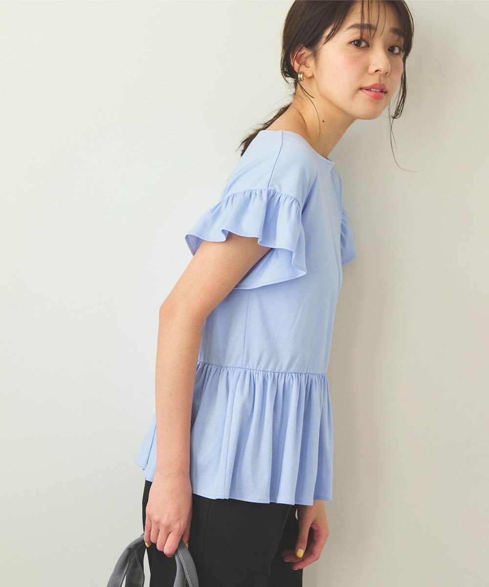 Feroux 【UVケア】フリルスリーブペプラム カットソー 